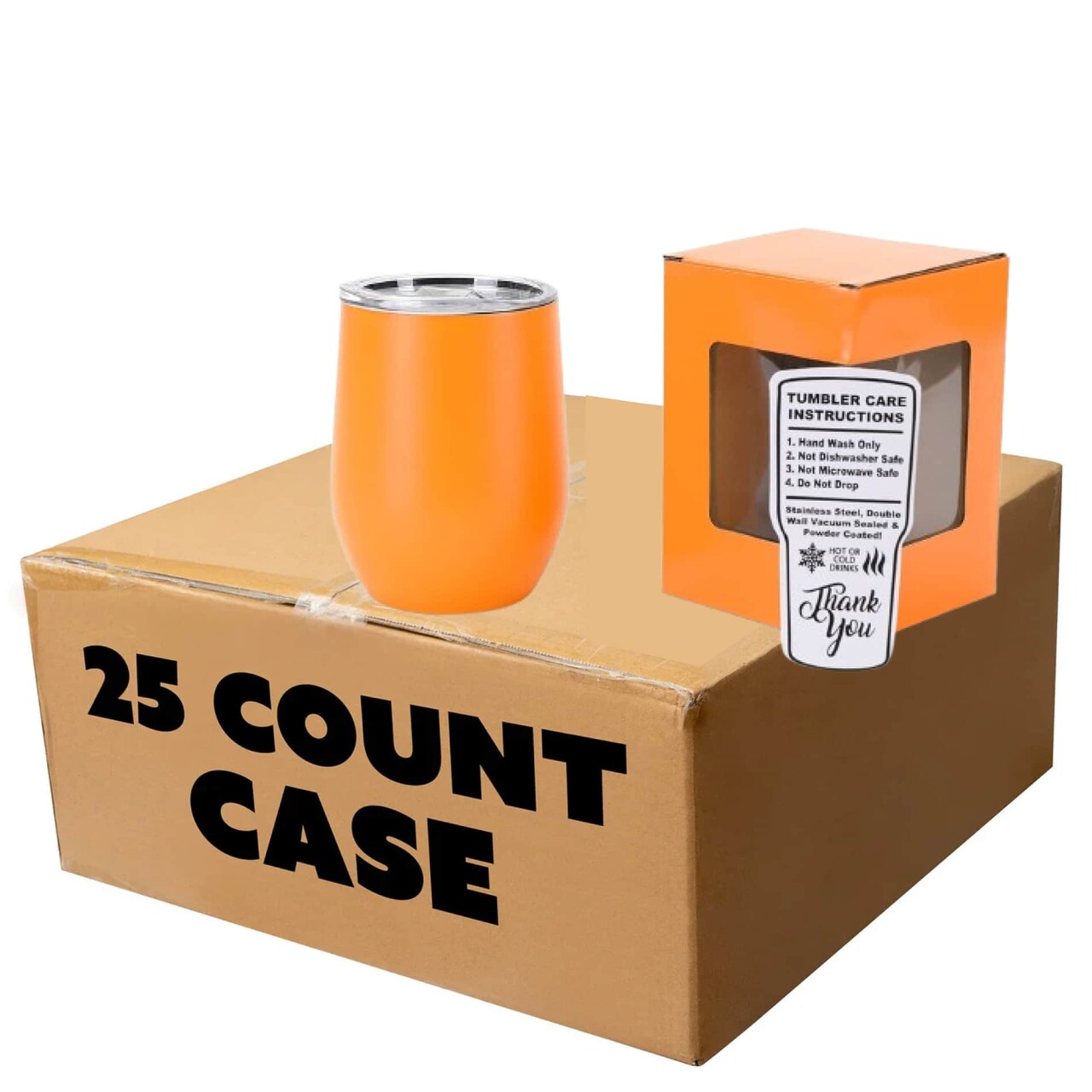 Makerflo 12 oz Powder Coated Wine Tumbler with Leak-Proof Clear Lid, Ideal for Craft and Personalization (Laser Engraving, UV DTF, Epoxy, and Vinyl)